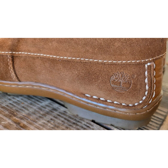 Timberland Boots Womens 6 Brown Suede Ankle Chukka Halona‎ Moccasin Loafer Shoes - Picture 3 of 11